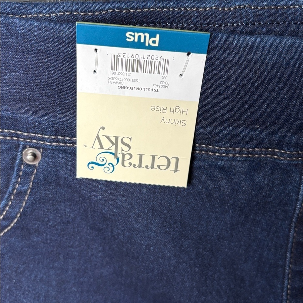 Terra & Sky Women’s Plus Skinny High Rise Pull-On Size 1X (16W-18W) Jeggings NWT - Picture 2 of 16